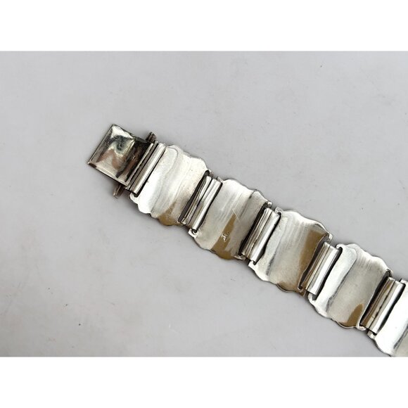 Rare Siam Sterling Silver Hand Carved Paneled 1930's 925 Vintage Bracelet - Picture 7 of 15